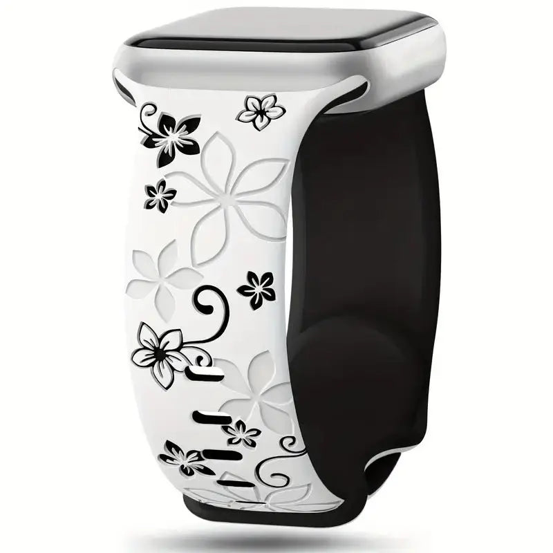 Two-tone Silicone Strap Bauhinia White And Black