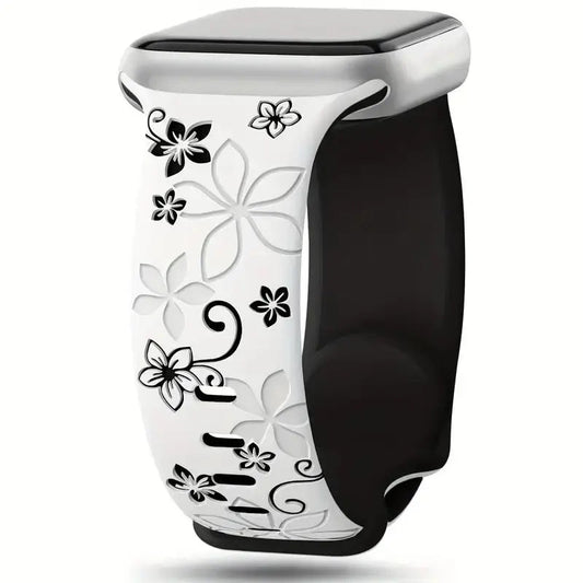 Two-tone Silicone Strap Bauhinia White And Black