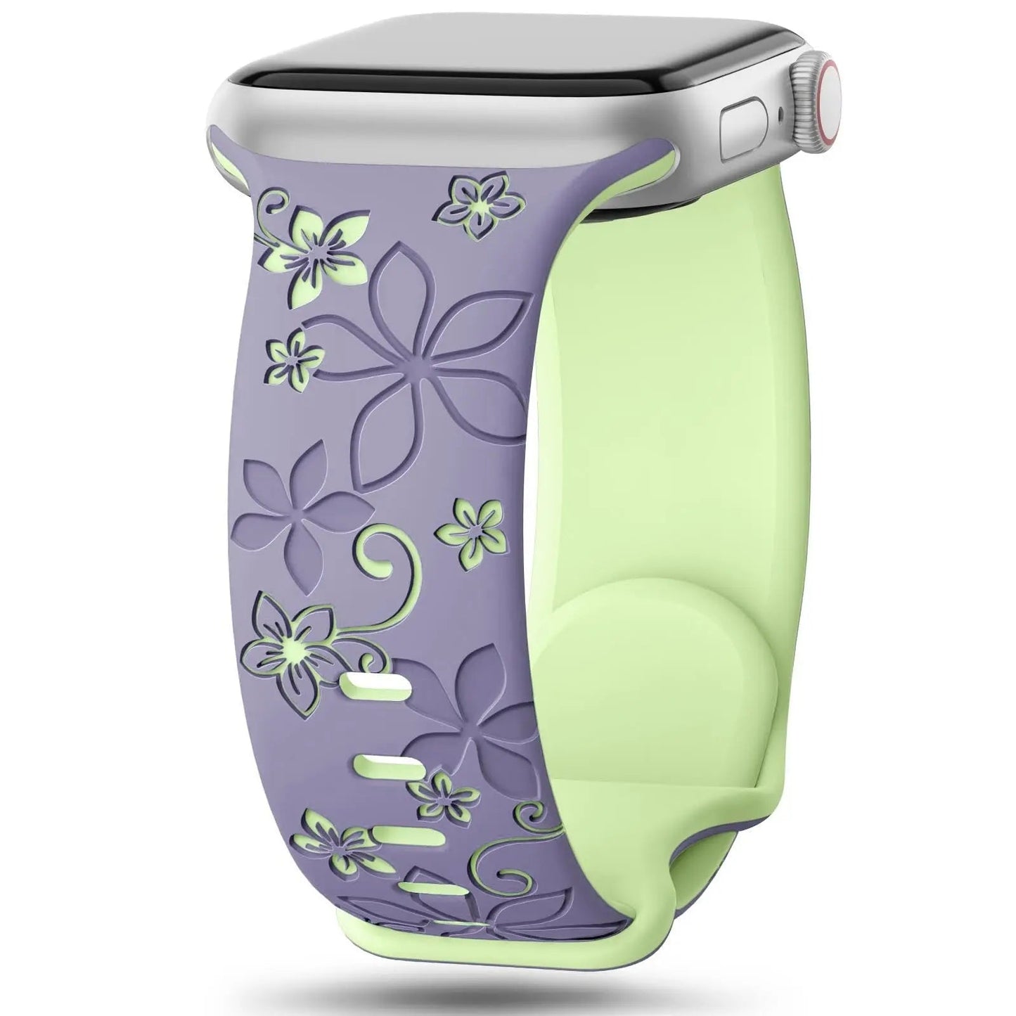 Two-tone Silicone Strap Bauhinia British Purple Light Green