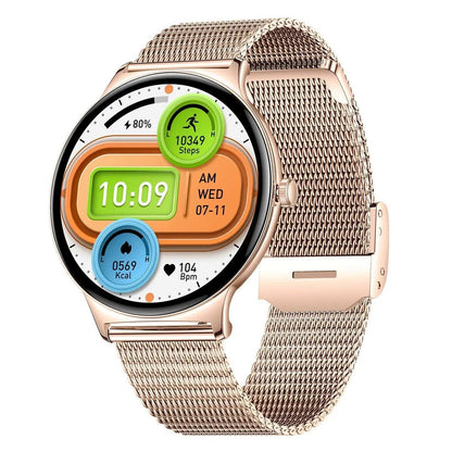 V89 Ultra-thin Smart Watch Bluetooth Calling Full HD Screen Gold Mesh Silicone