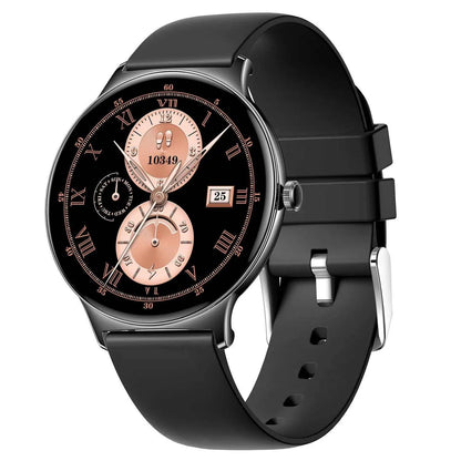 V89 Ultra-thin Smart Watch Bluetooth Calling Full HD Screen Black Silicone