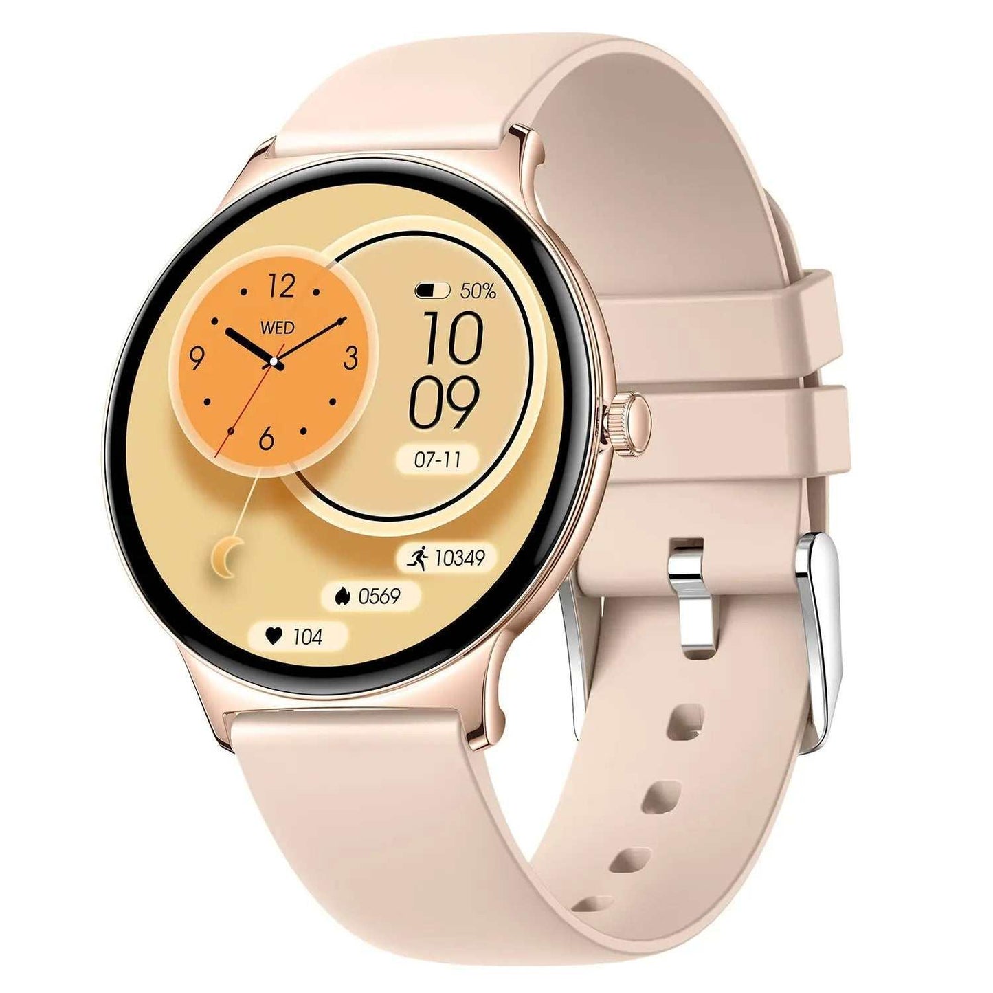 V89 Ultra-thin Smart Watch Bluetooth Calling Full HD Screen Pink Silicone