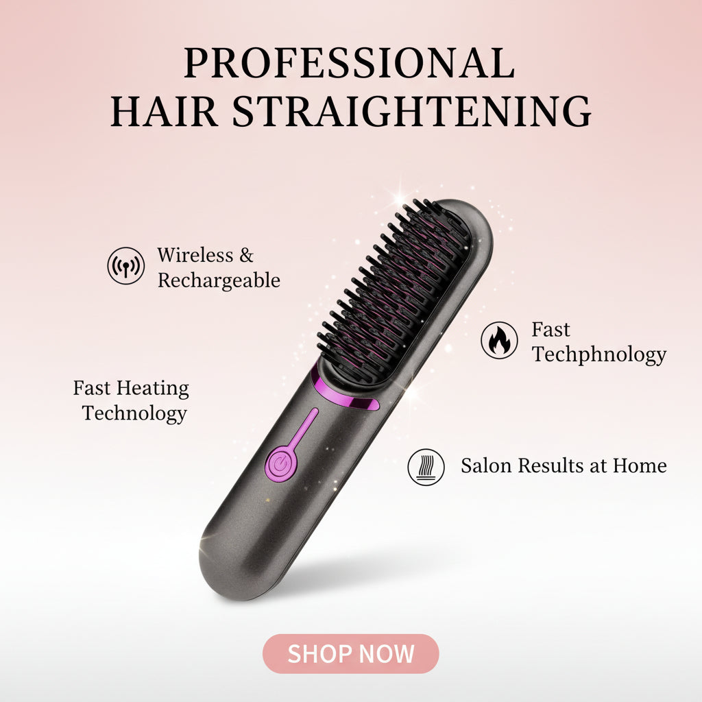 Wireless Straight Comb USB Charging Hairdressing Comb Rolls USB
