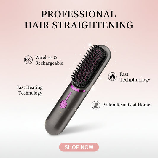 Wireless Straight Comb USB Charging Hairdressing Comb Rolls USB