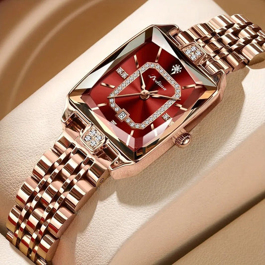 Women's Waterproof High-end Fashion All-match Watch Red