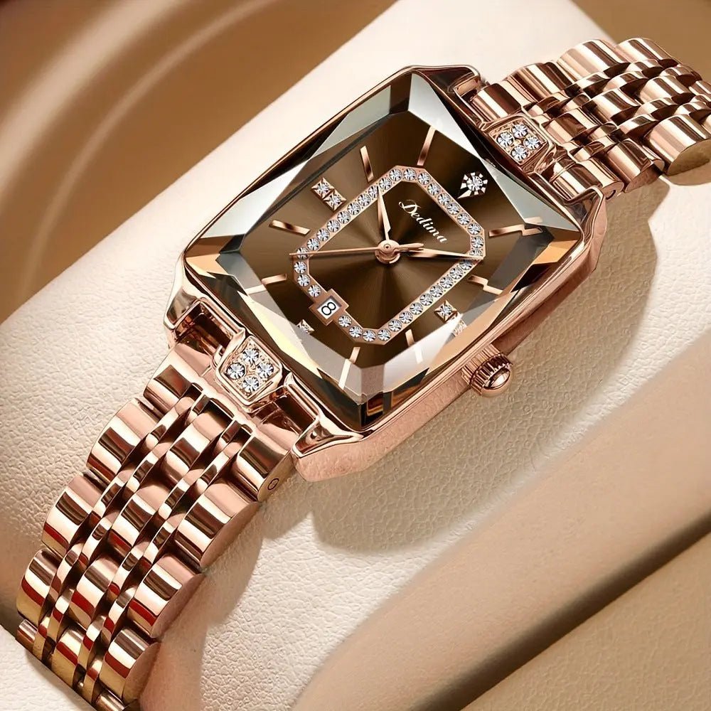 Women's Waterproof High-end Fashion All-match Watch Brown