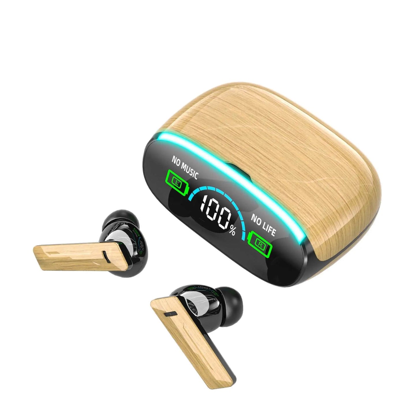 Wood Grain Wireless Sports In-ear Noise-canceling Low-latency Bluetooth Headphones M46 USB