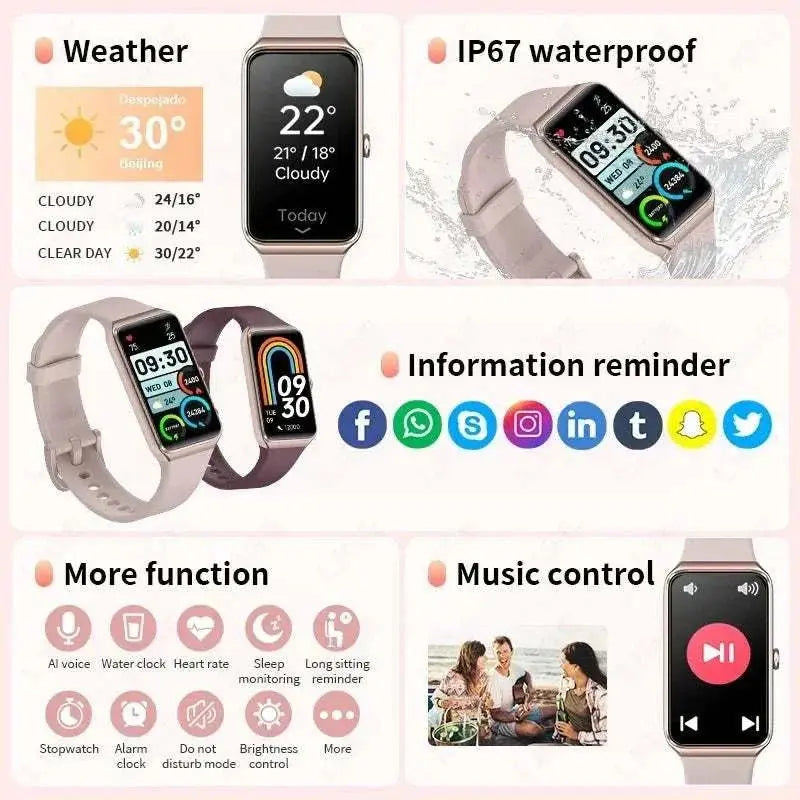 Xiaomi 2025 New 1.47” HD Smart Watch Women Sports Fitness Bracelet Thermometer Health Monitor Waterproof Women Smartwatch