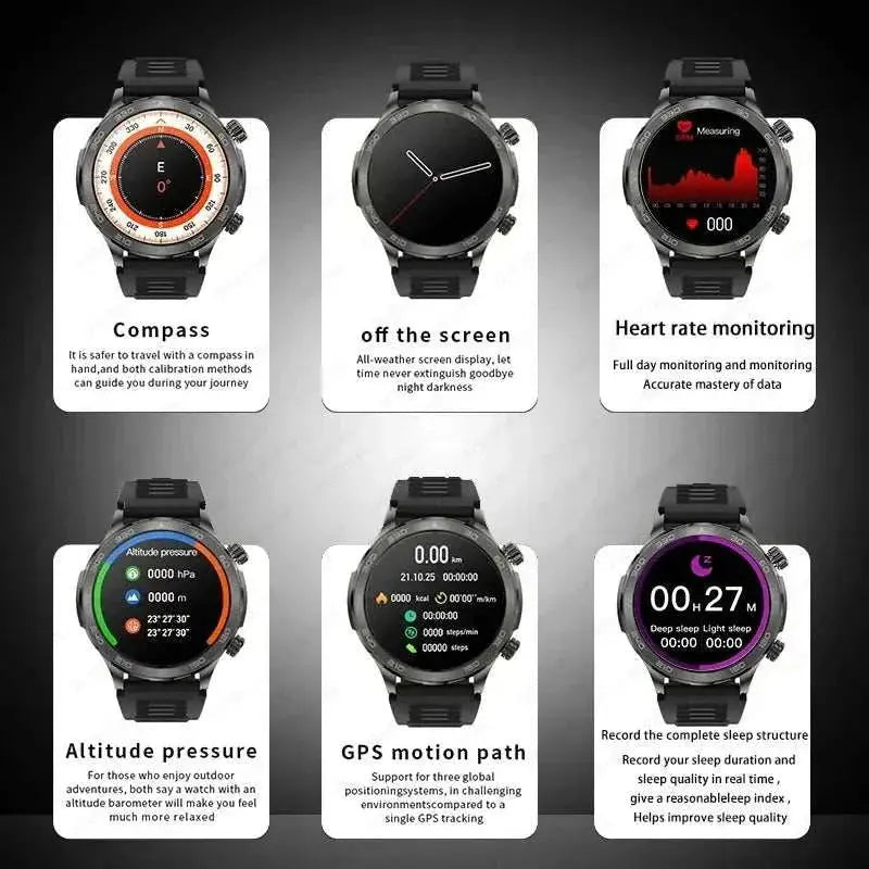 Xiaomi 2025 New Bluetooth Call Smart Watch AMOLED HD Large Screen Heart Rate NFC IP68 Waterproof GPS Sports Smart Watch